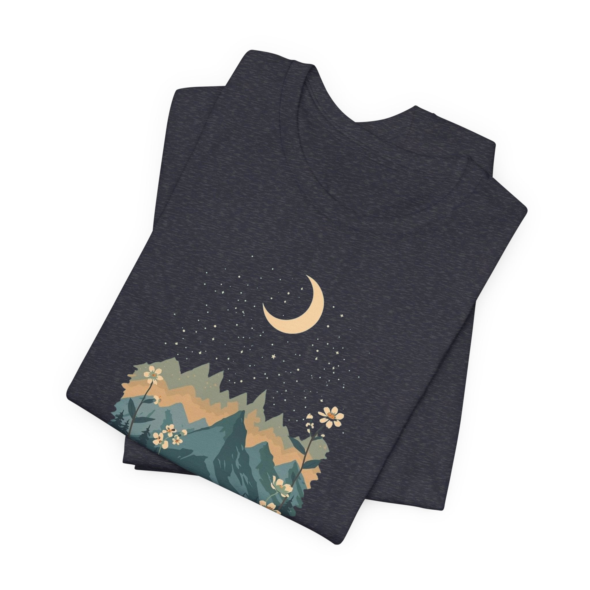 Moonlit Mountain Camping Graphic T-Shirt