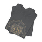 Celestial Compass Rose Floral Mandala Graphic T-Shirt