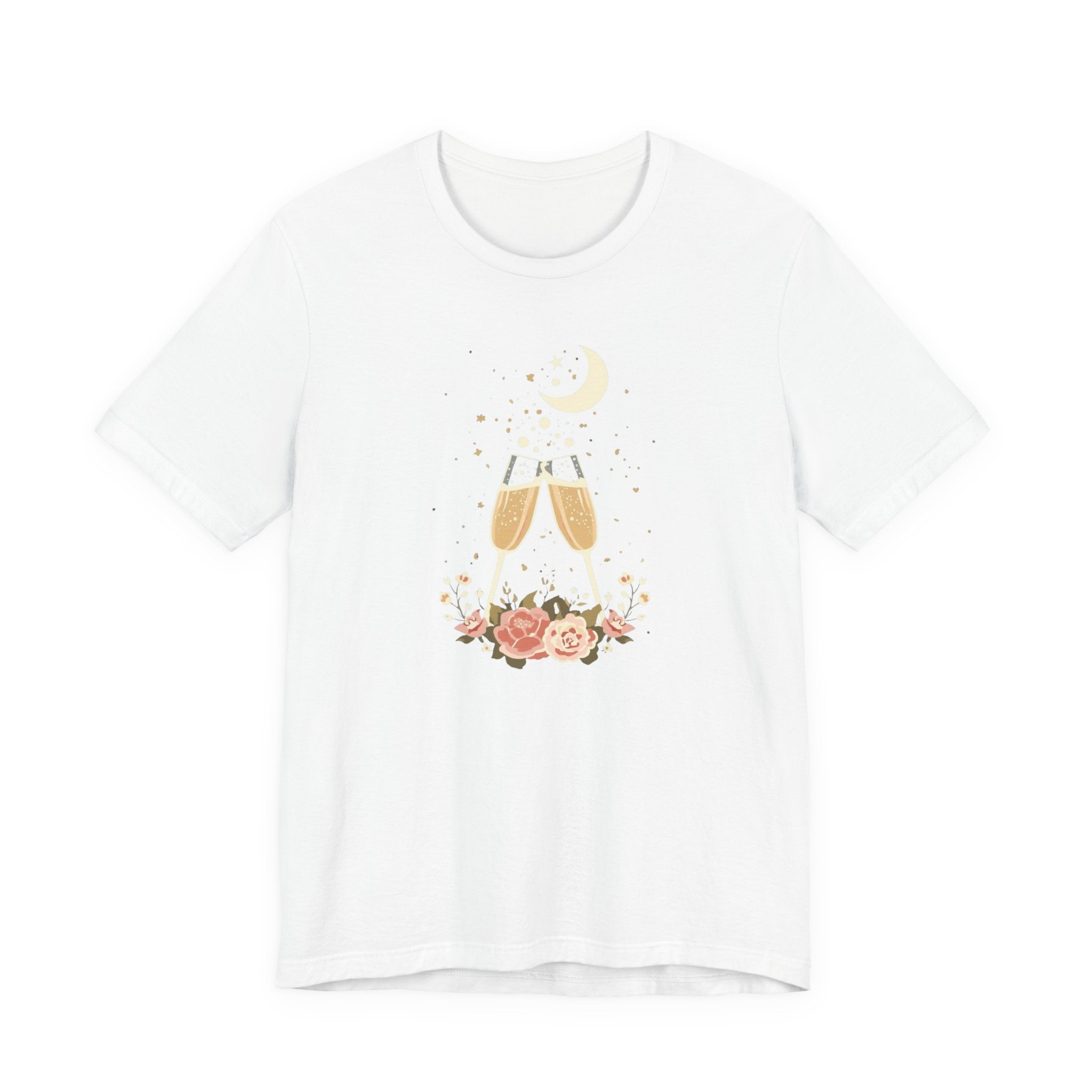 Celestial Champagne & Blush Florals Graphic T-Shirt