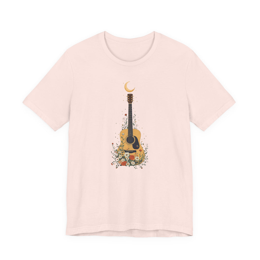 Celestial Floral Guitar Graphic T-Shirt