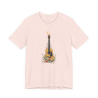 Celestial Floral Guitar Graphic T-Shirt