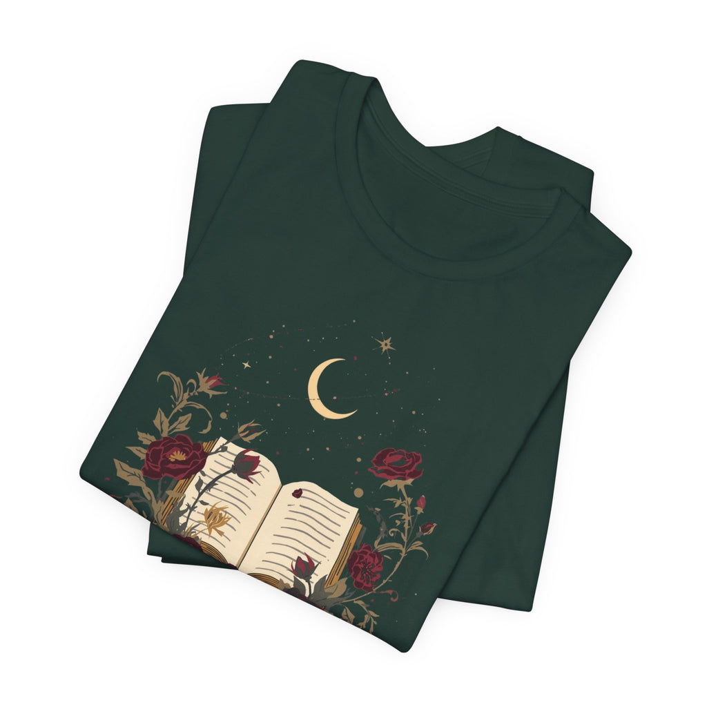 Celestial Rose Book Lover Graphic T-Shirt