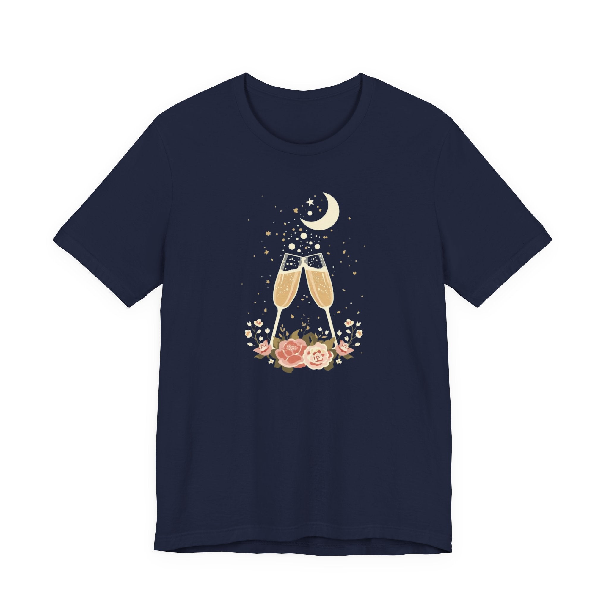 Celestial Champagne & Blush Florals Graphic T-Shirt