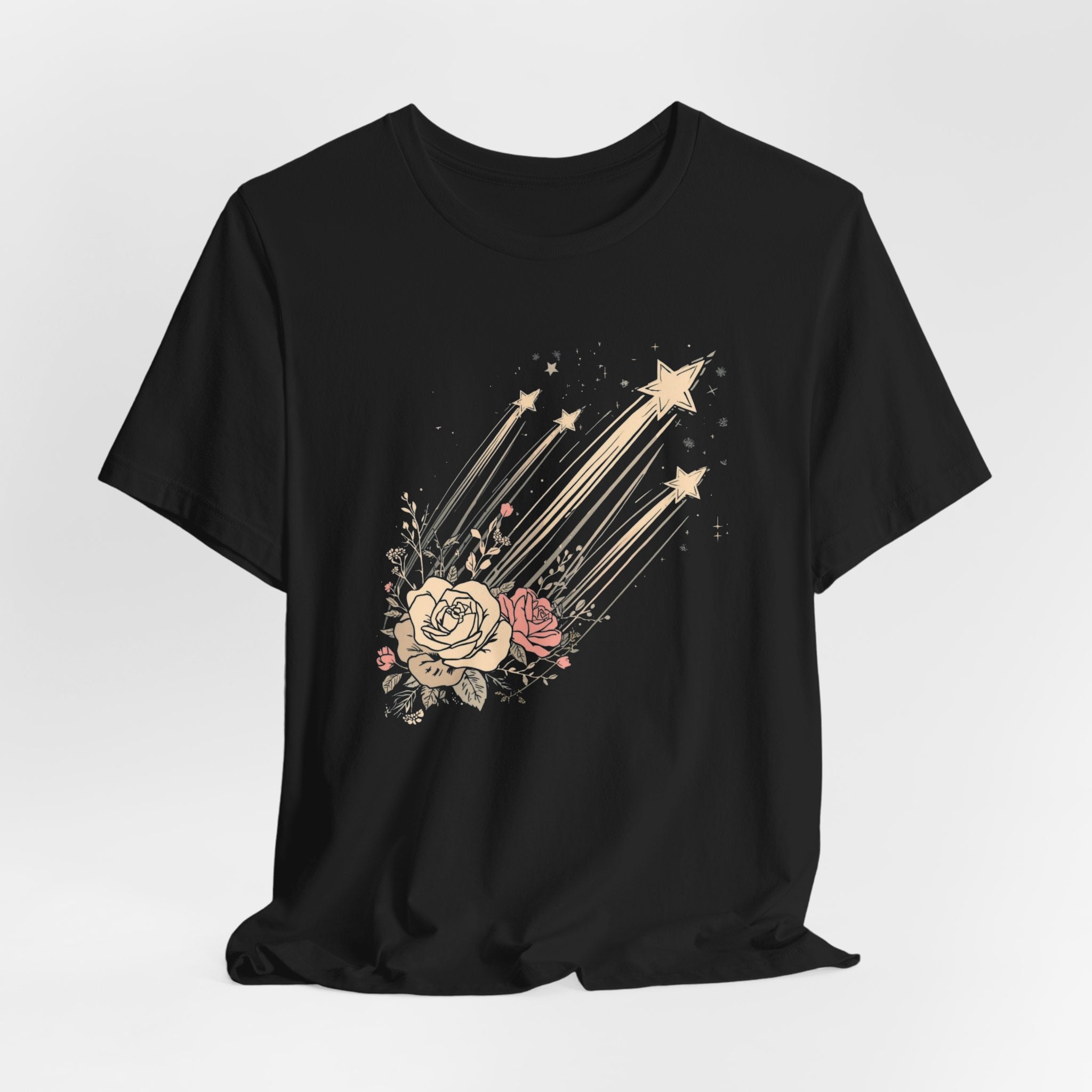 Shooting Stars & Roses Celestial Graphic T-Shirt