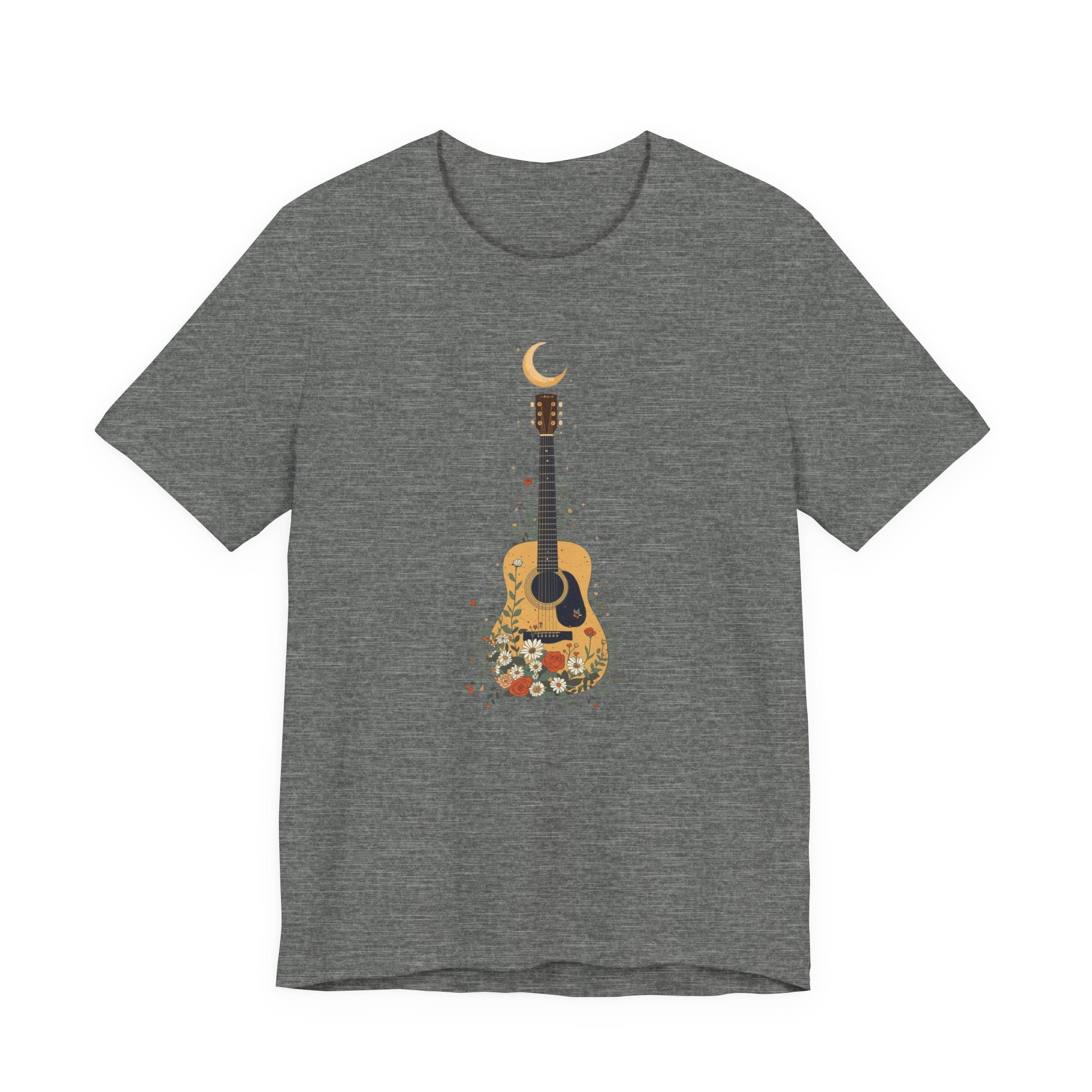 Celestial Floral Guitar Graphic T-Shirt