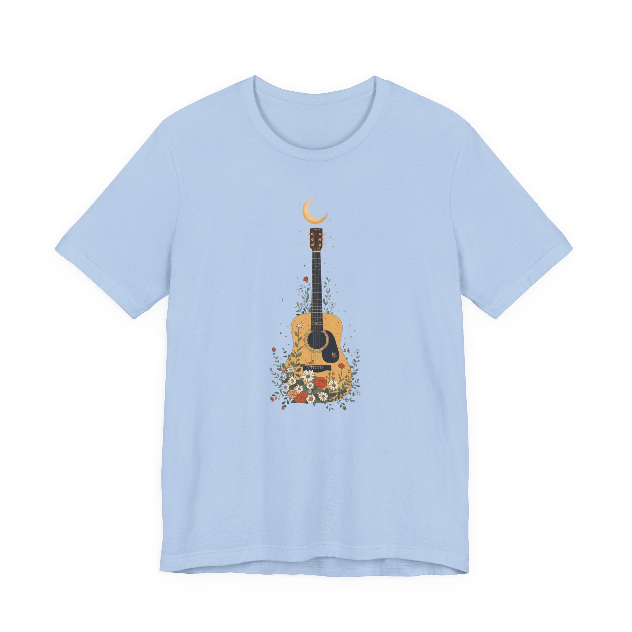 Celestial Floral Guitar Graphic T-Shirt