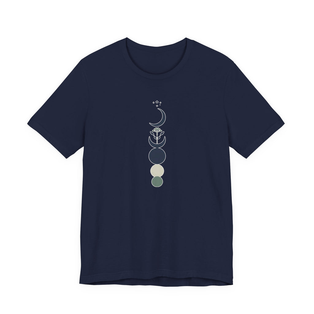 Blue Scandinavian Crescent Moon T-Shirt