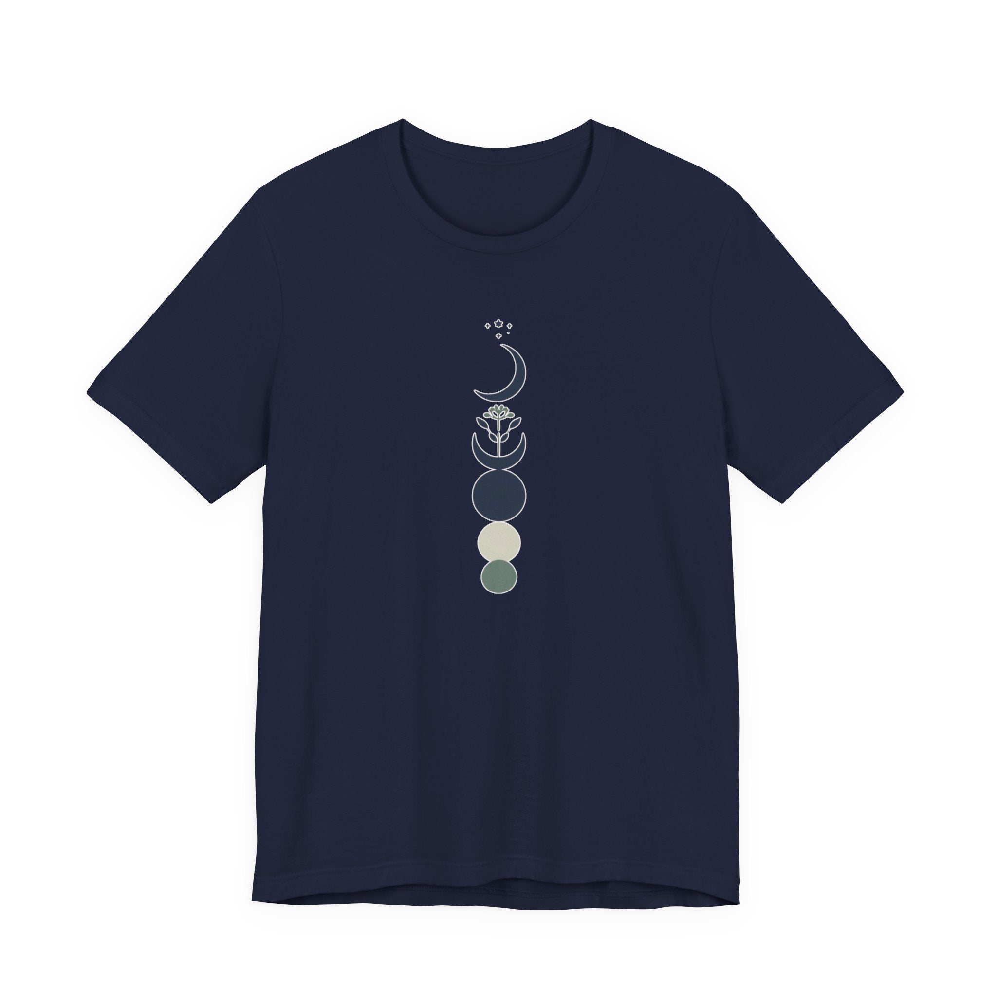 Blue Scandinavian Crescent Moon T-Shirt