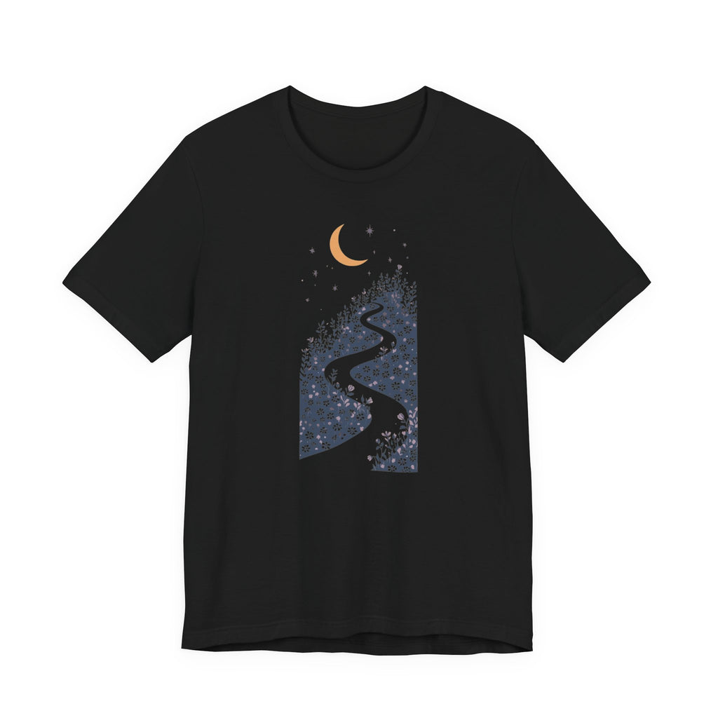 Moonlit Wildflower Path Graphic T-Shirt