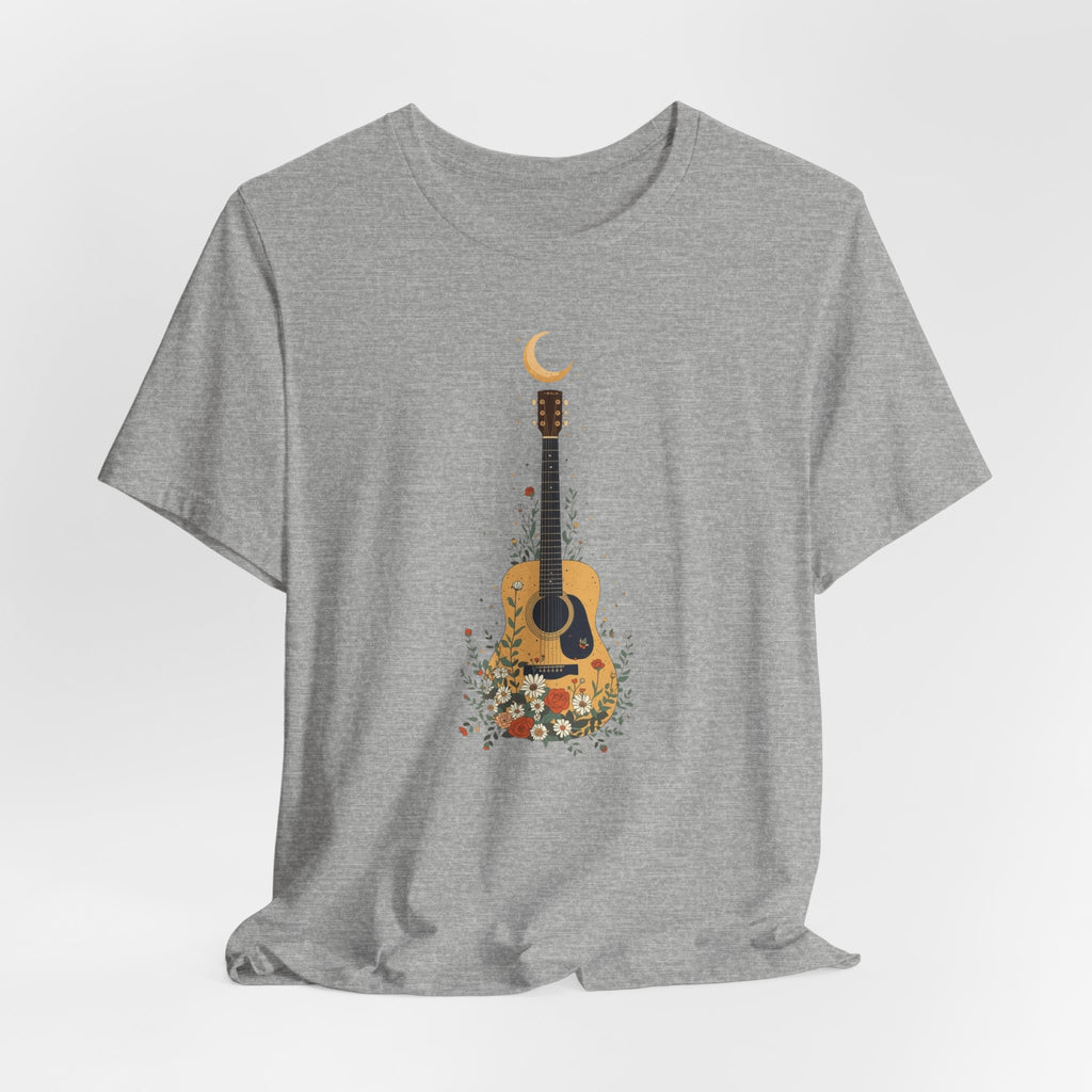 Celestial Floral Guitar Graphic T-Shirt