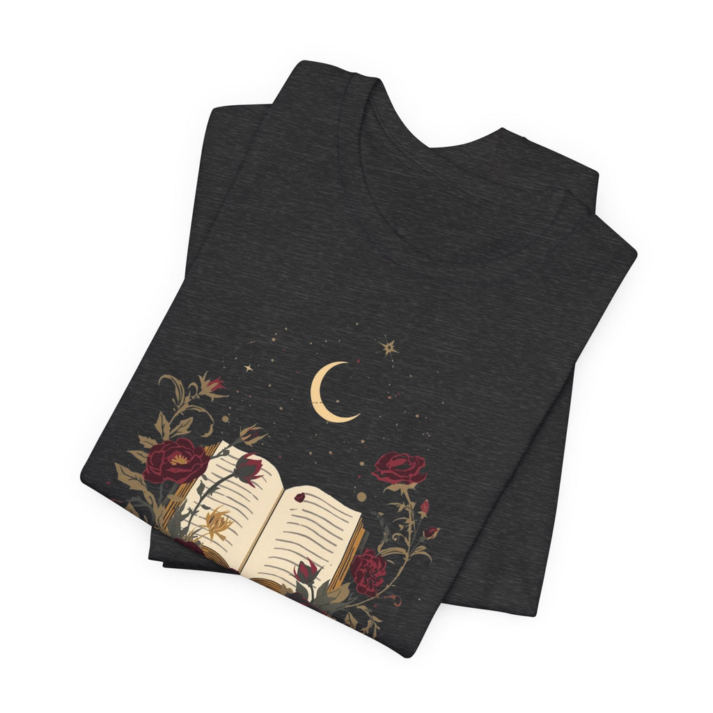 Celestial Rose Book Lover Graphic T-Shirt