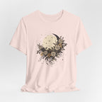 Celestial Moon & Roses Graphic T-Shirt