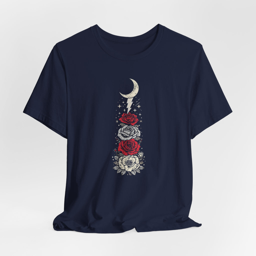 Moon & Lightning Rose Graphic T-Shirt