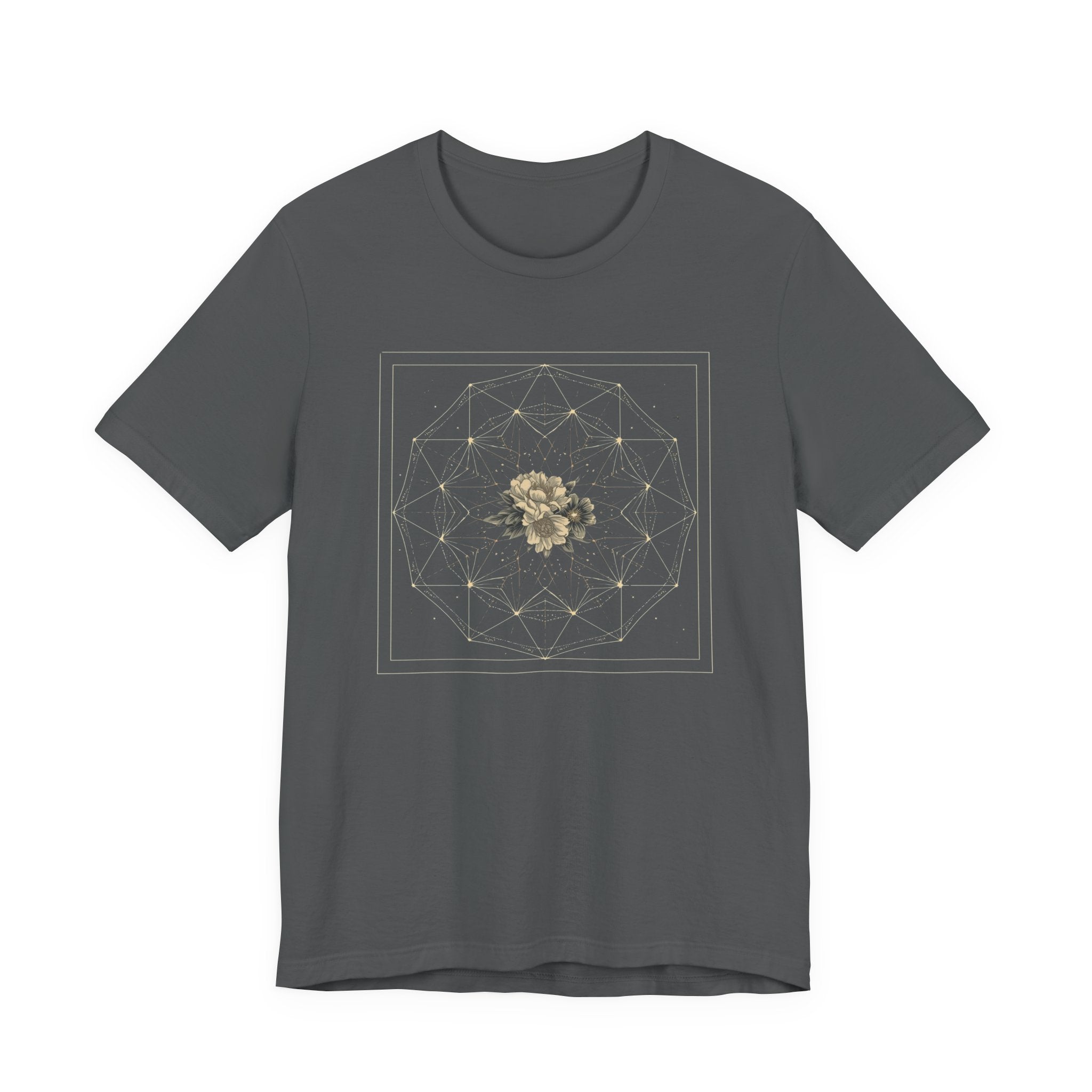 Sacred Geometry Floral Mandala Celestial Graphic T-Shirt