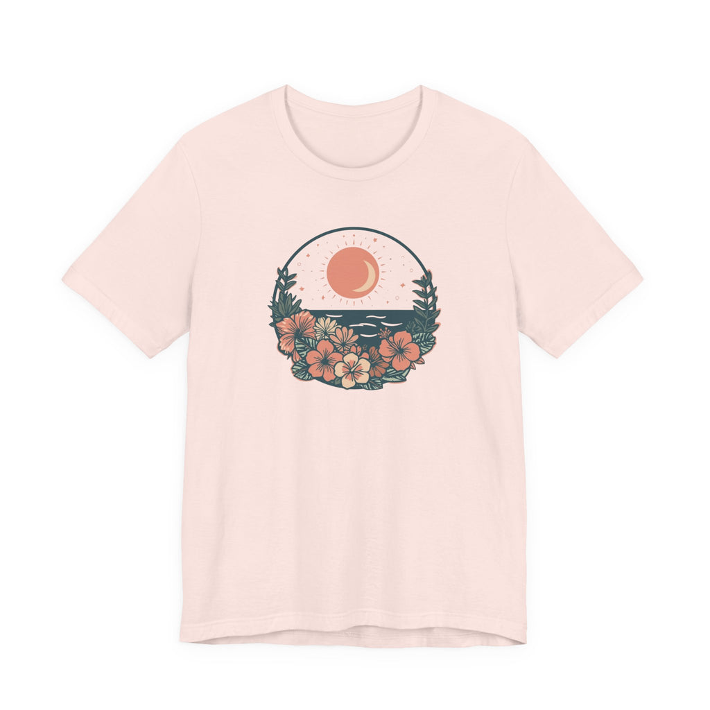 Sunset Ocean Moon Floral T-Shirt