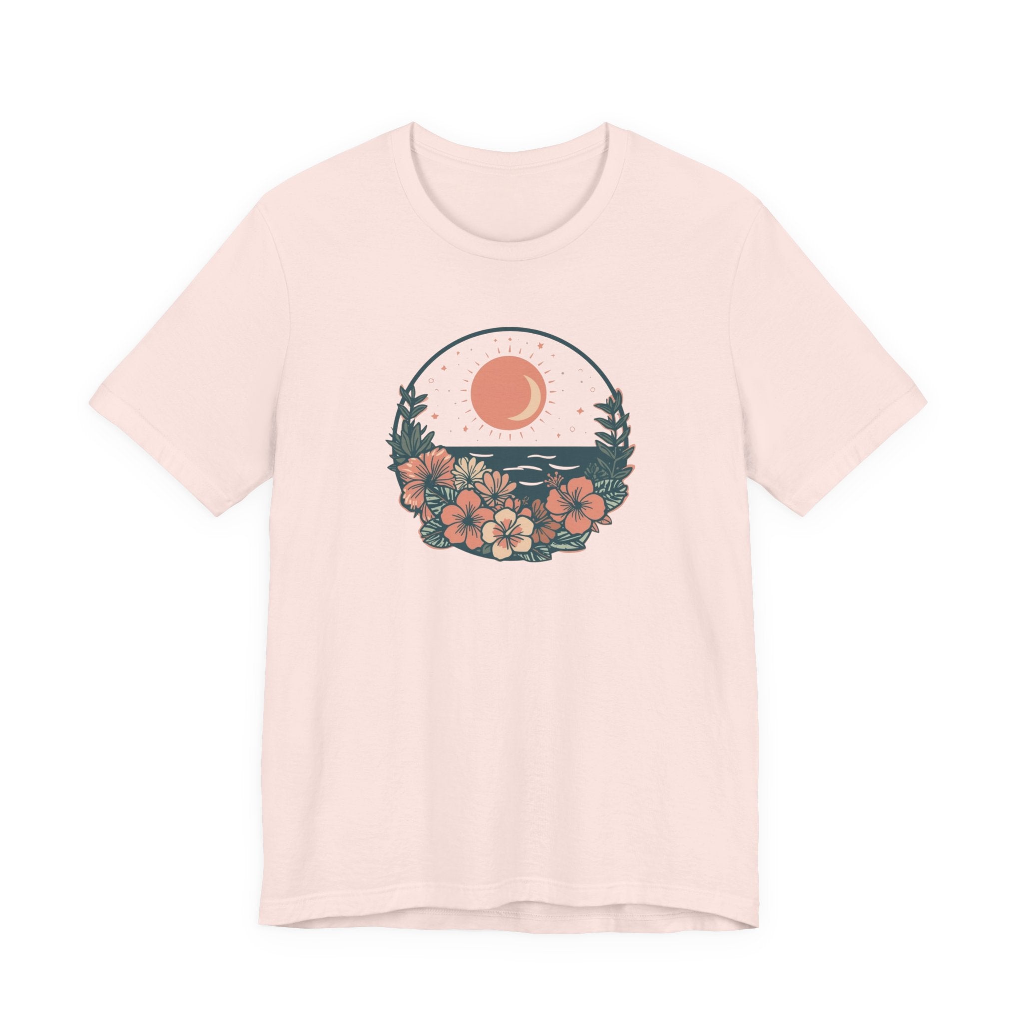 Sunset Ocean Moon Floral T-Shirt