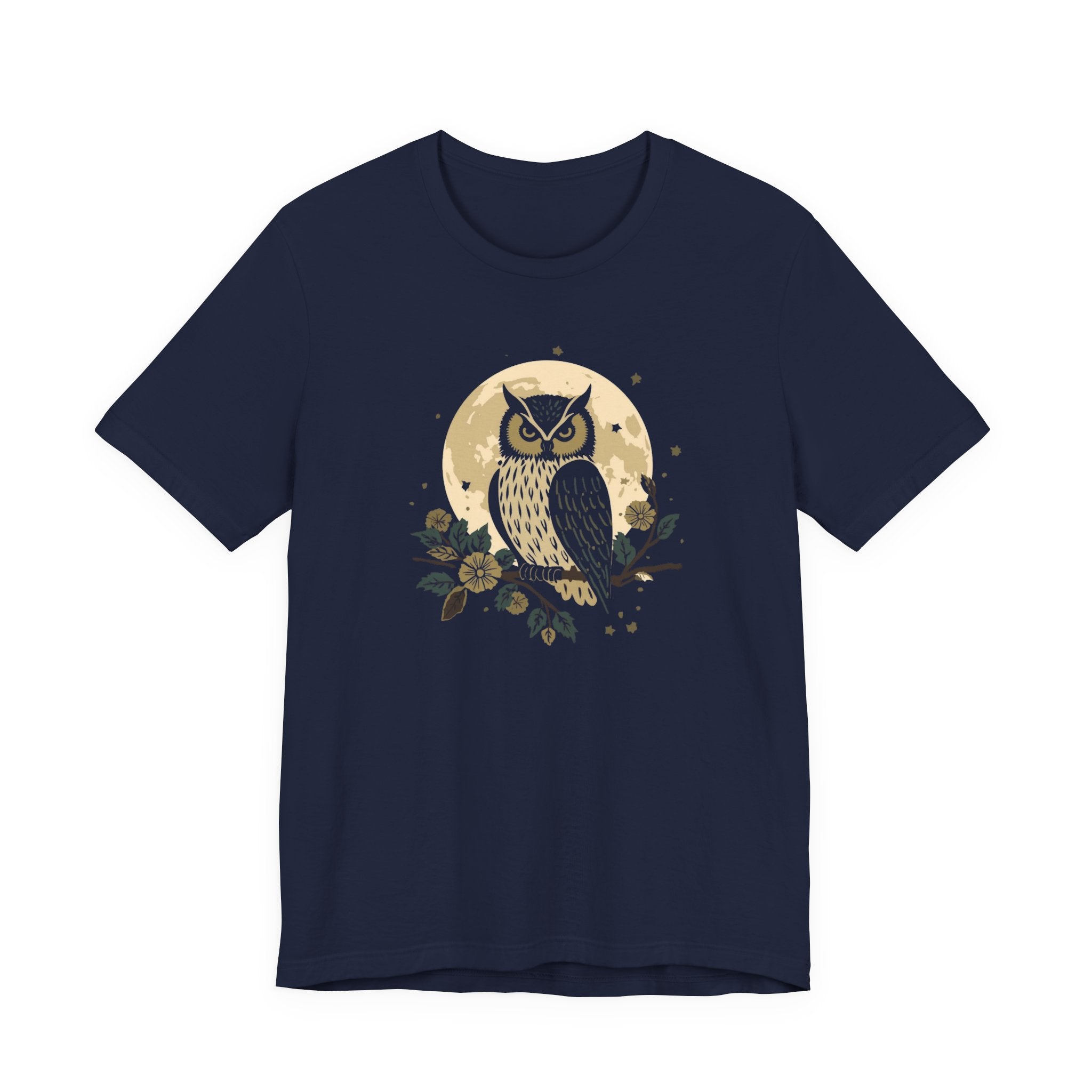 Moonlit Owl Botanical Graphic T-Shirt