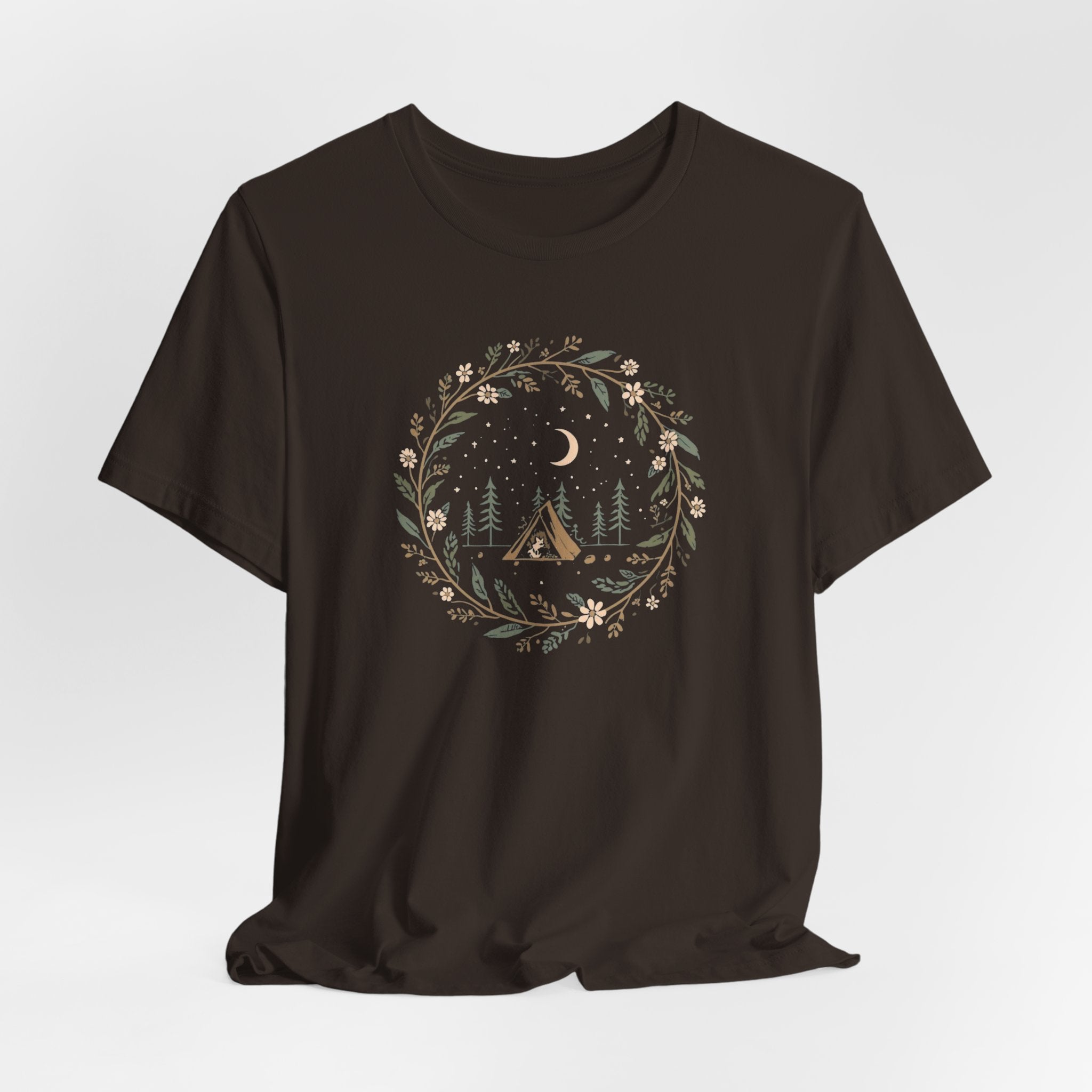 Moonlit Forest Camping Graphic T-Shirt