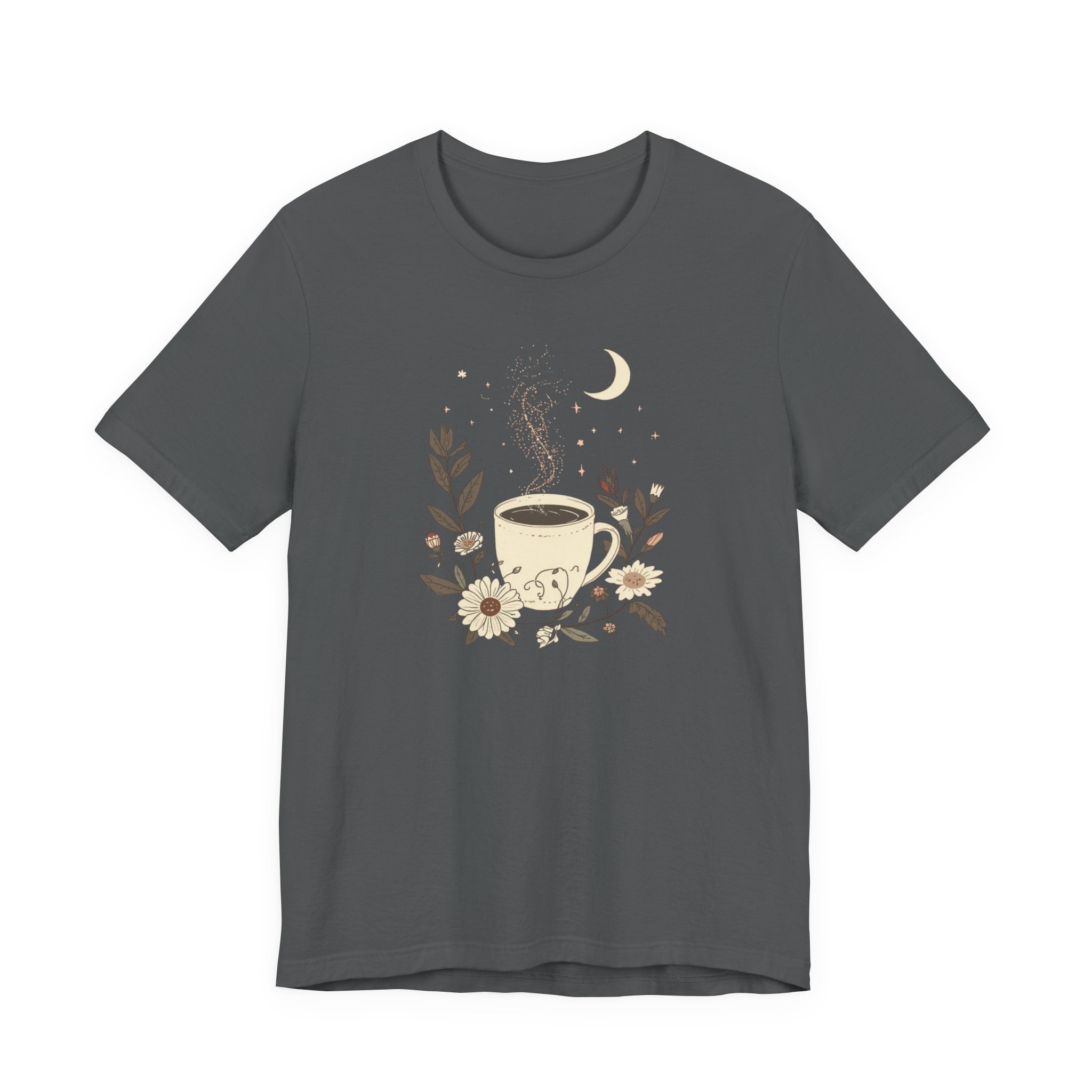 Moonlit Coffee & Wildflower Graphic T-Shirt