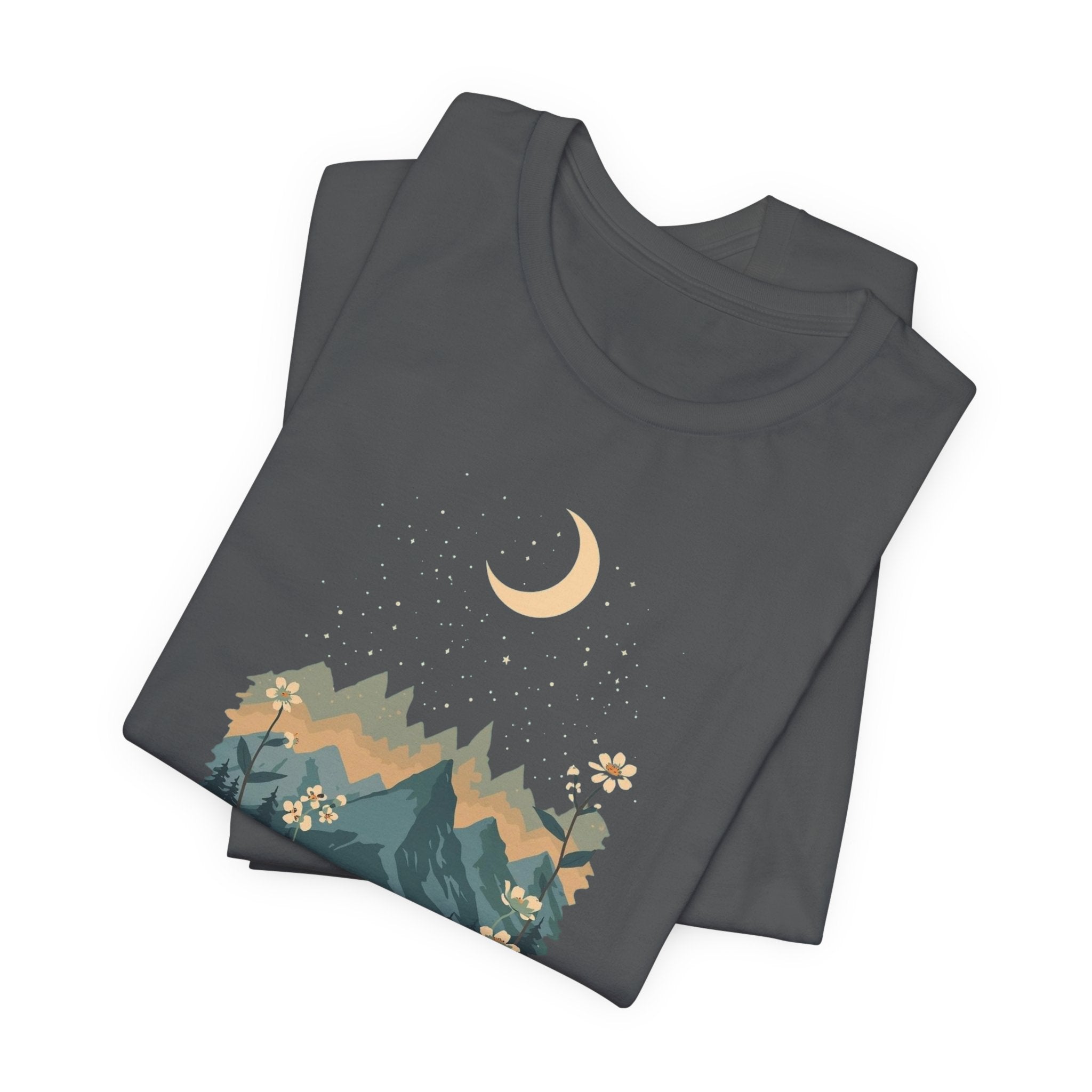 Moonlit Mountain Camping Graphic T-Shirt
