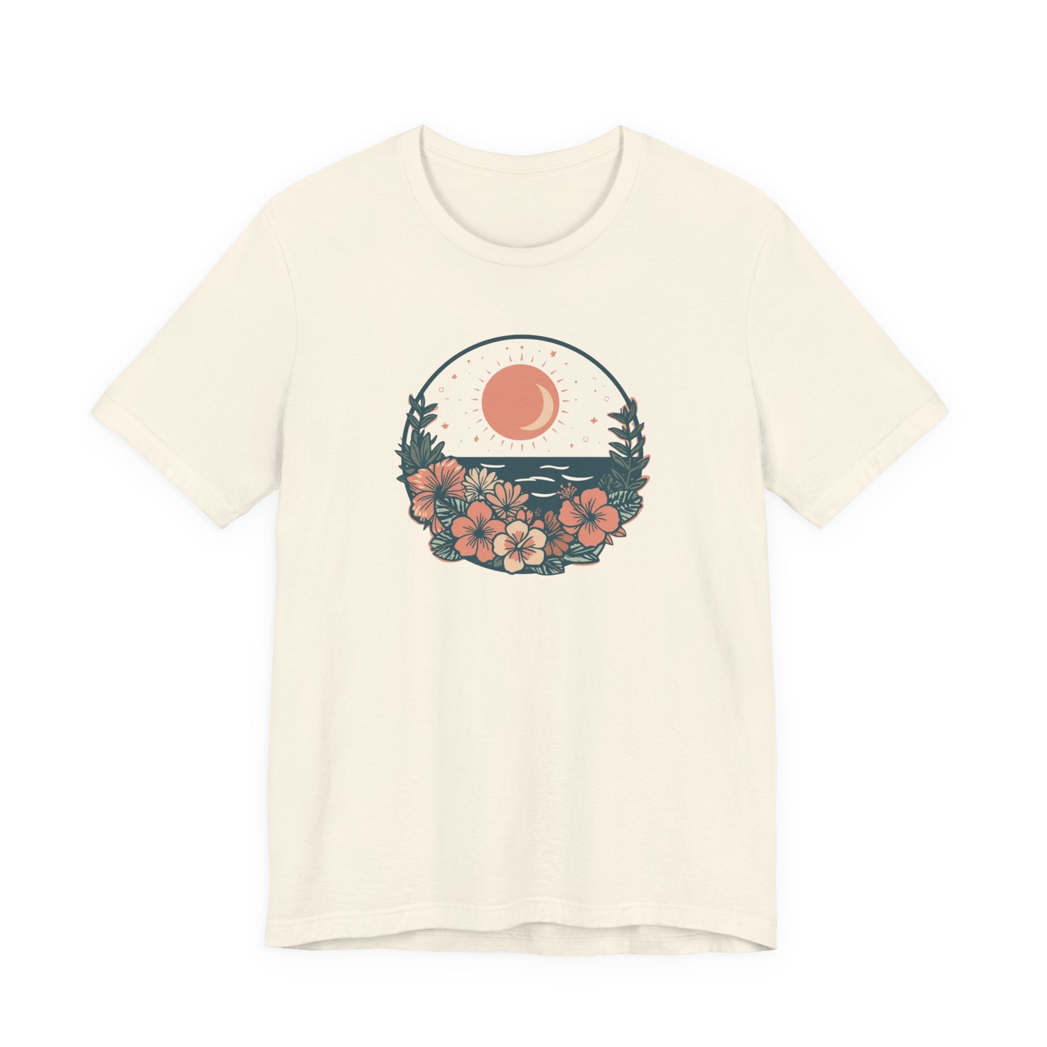 Sunset Ocean Moon Floral T-Shirt