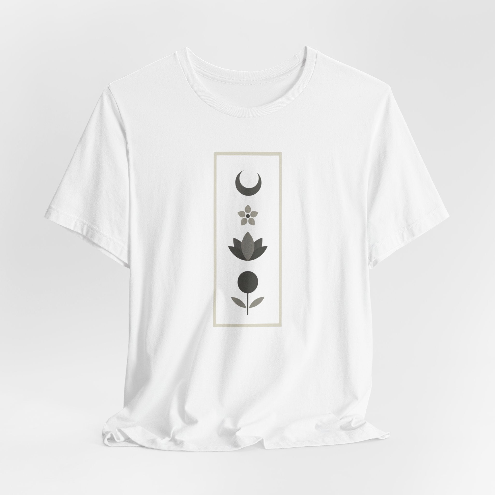 Scandinavian Moon and Flowers T-Shirt