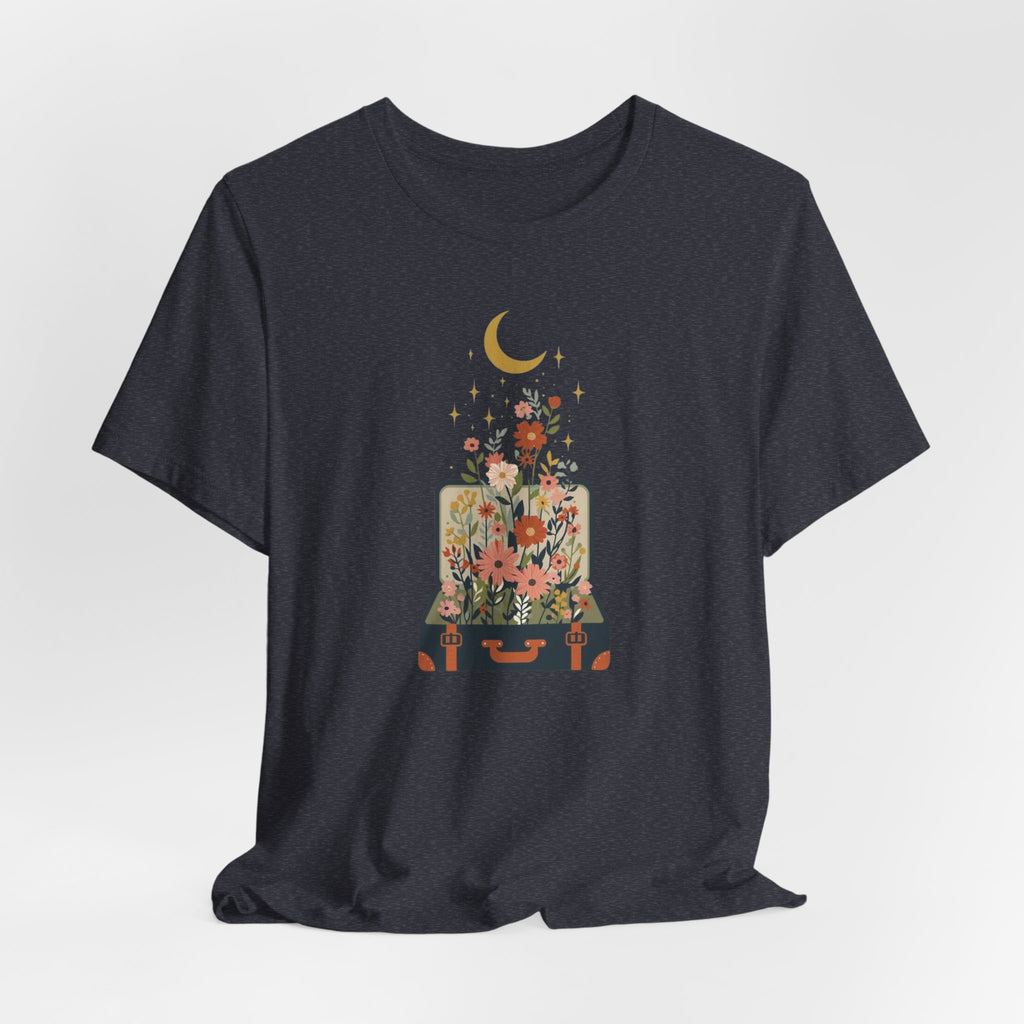 Blooming Suitcase Celestial Graphic T-Shirt