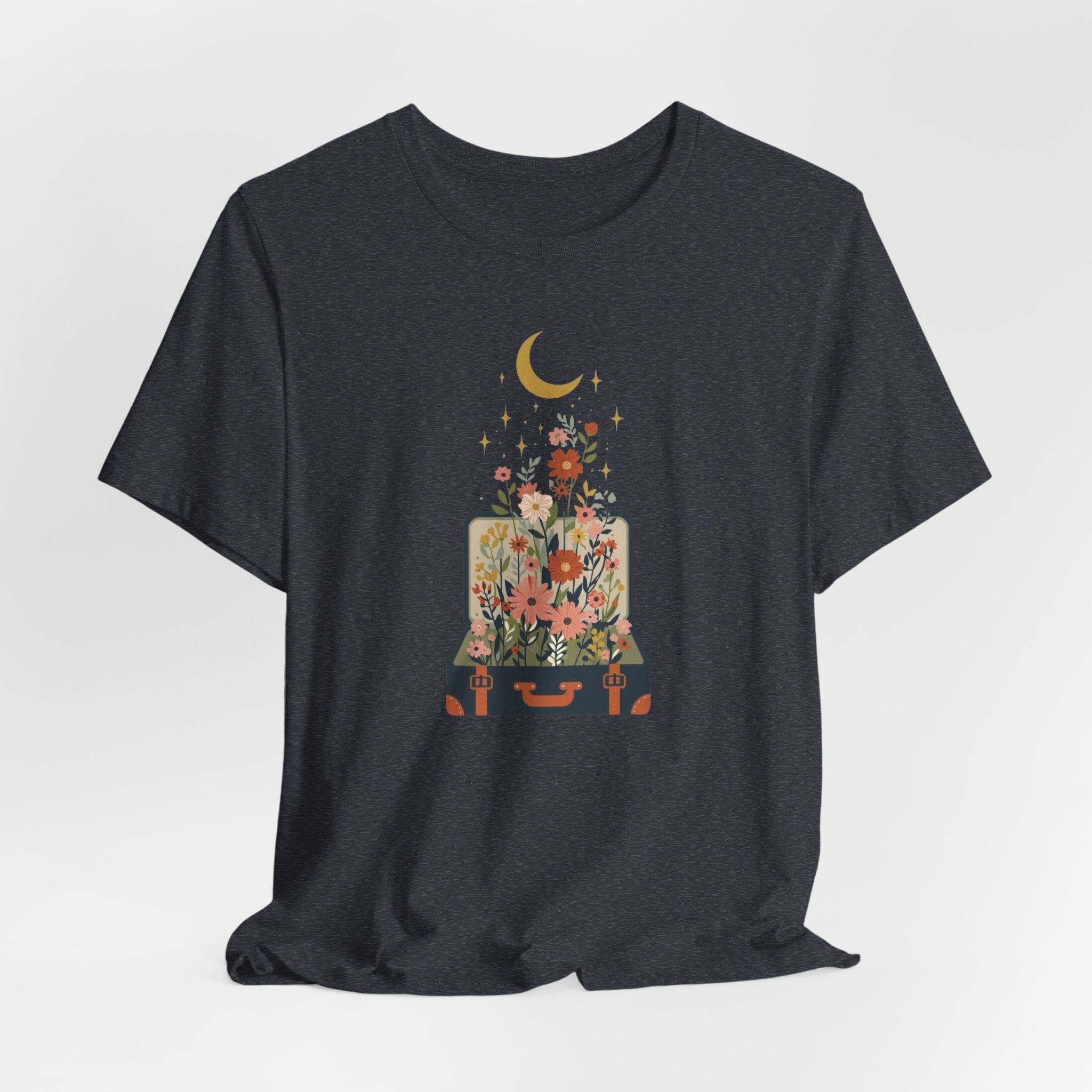 Blooming Suitcase Celestial Graphic T-Shirt
