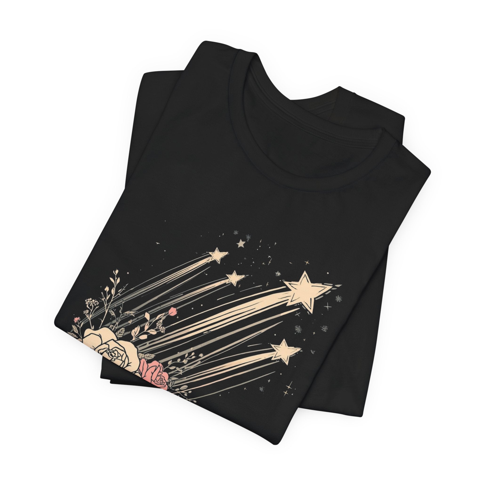 Shooting Stars & Roses Celestial Graphic T-Shirt