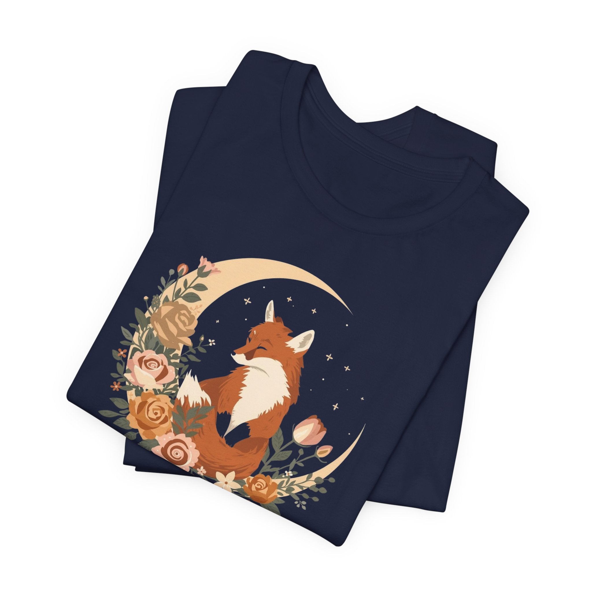 Crescent Moon and Wildflower Fox T-Shirt