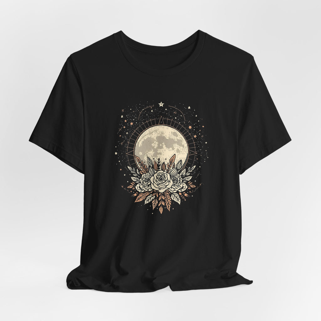 Full Moon & Flower Celestial Graphic T-Shirt