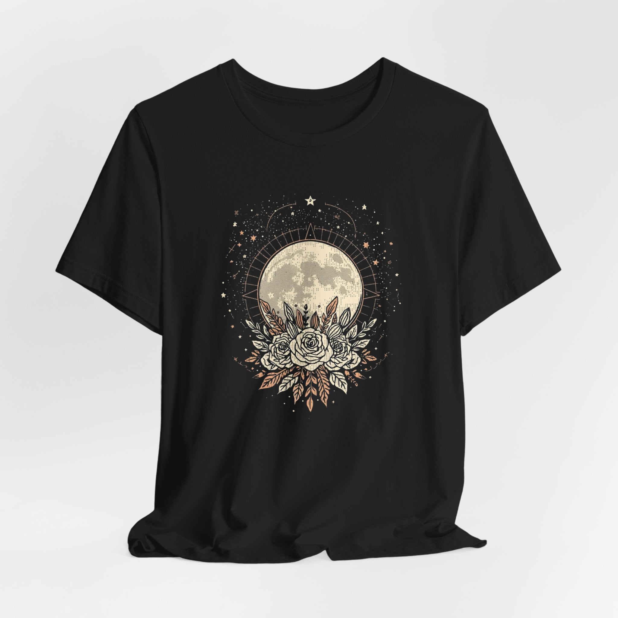Full Moon & Flower Celestial Graphic T-Shirt