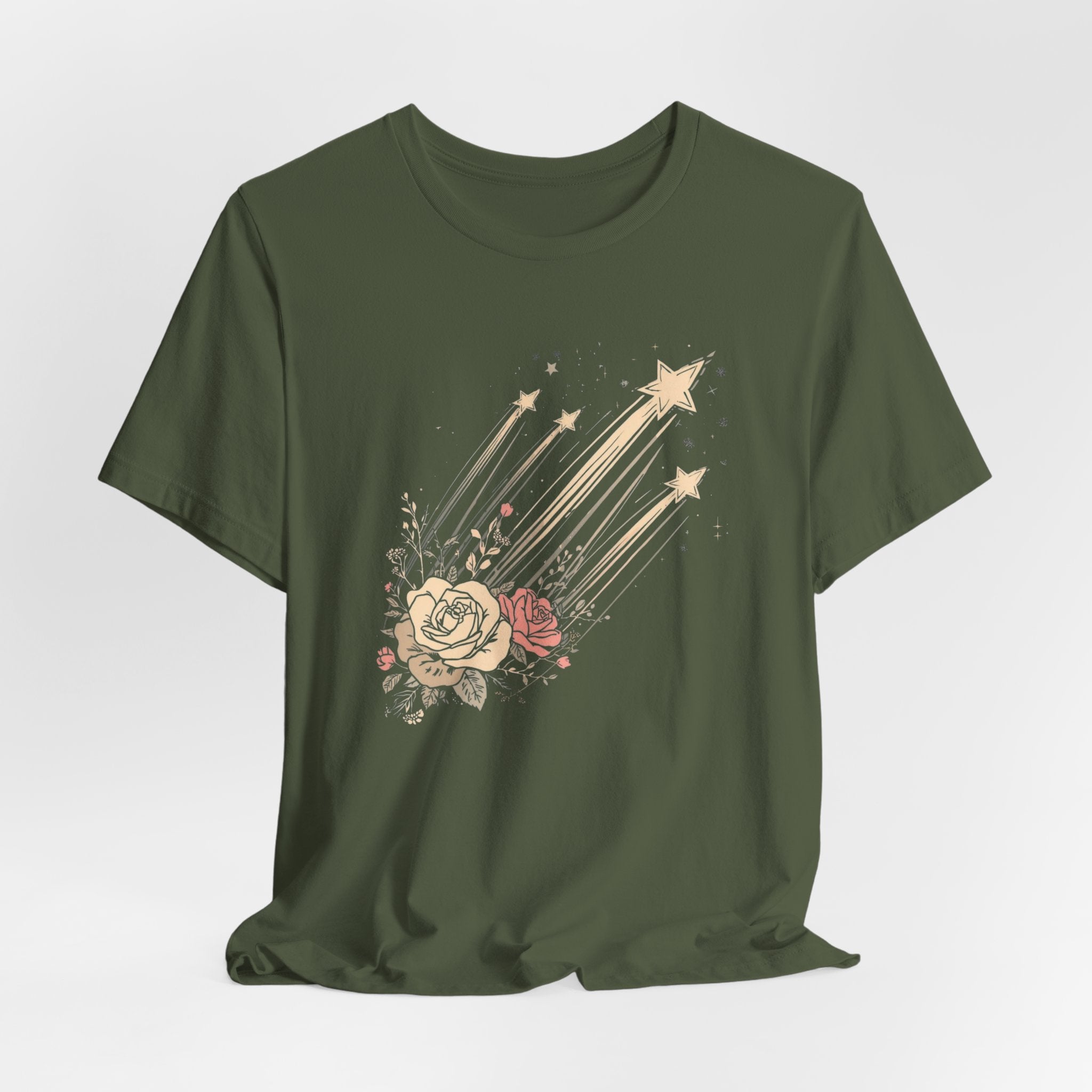 Shooting Stars & Roses Celestial Graphic T-Shirt