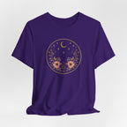 Minimal Celestial Floral Moon Graphic Tee