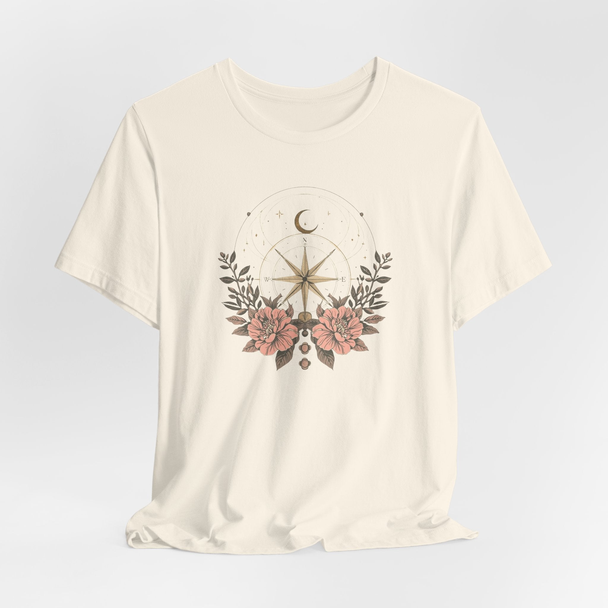 Celestial Compass Floral Graphic T-Shirt
