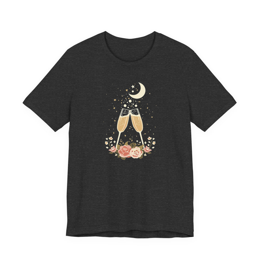 Celestial Champagne & Blush Florals Graphic T-Shirt