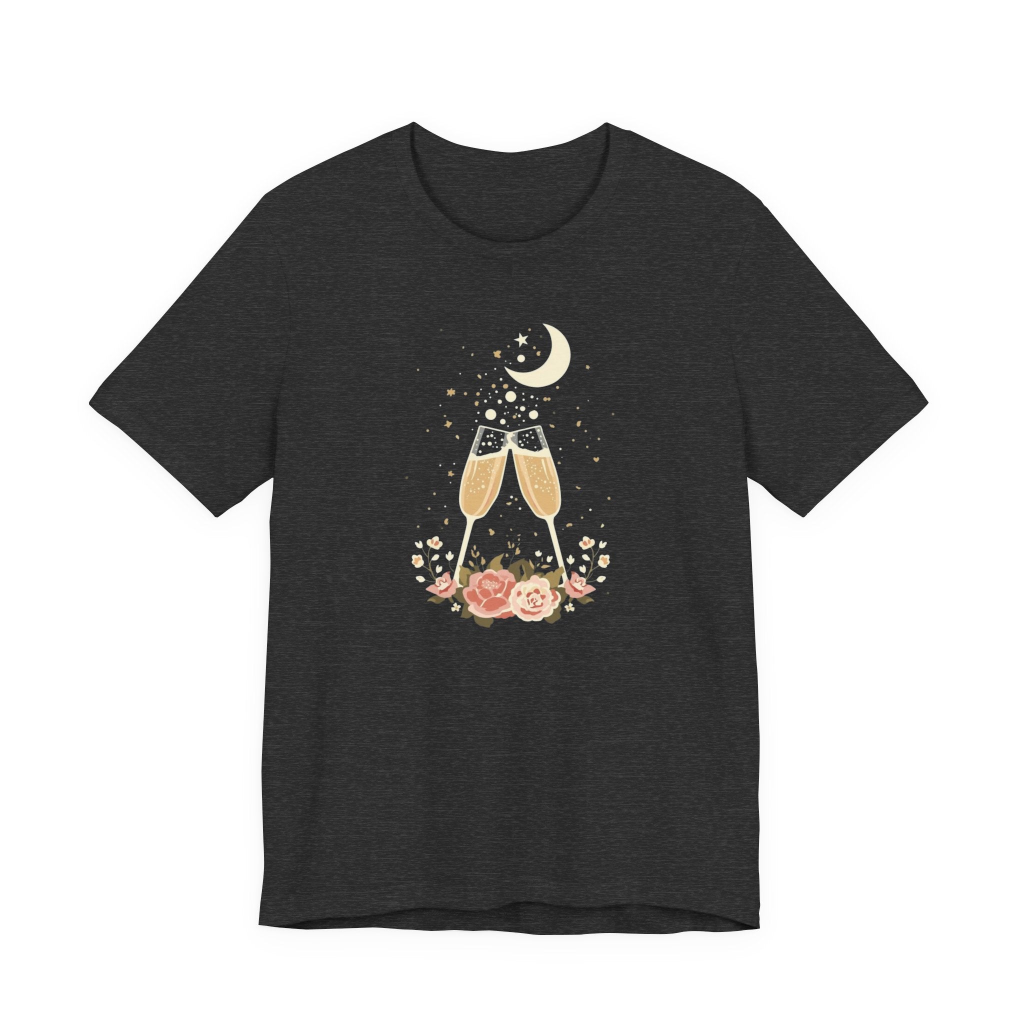 Celestial Champagne & Blush Florals Graphic T-Shirt