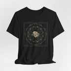 Sacred Geometry Floral Mandala Celestial Graphic T-Shirt
