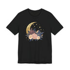 Golden Moon & Roses Celestial Graphic T-Shirt