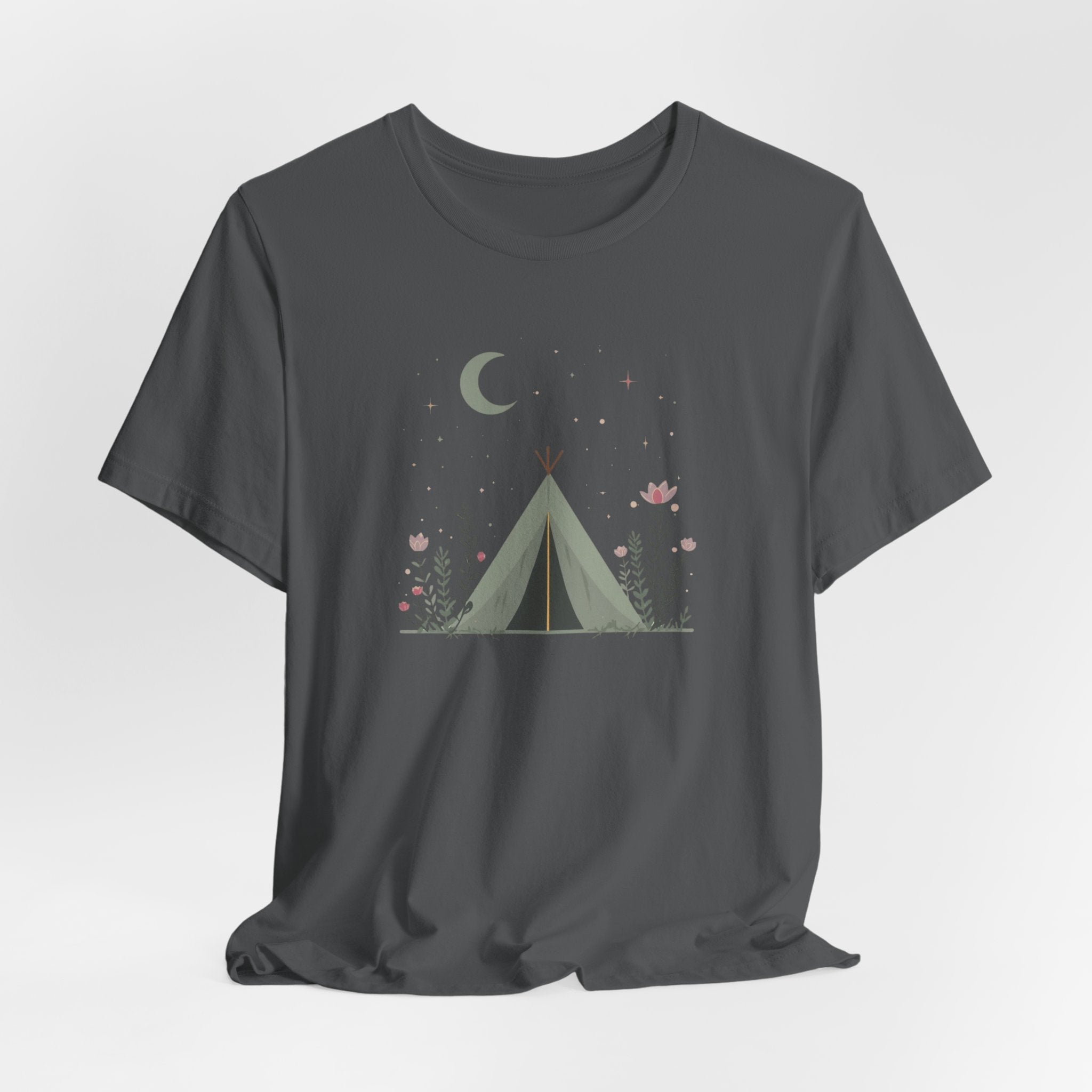 Moonlit Camping Tent Graphic T-Shirt