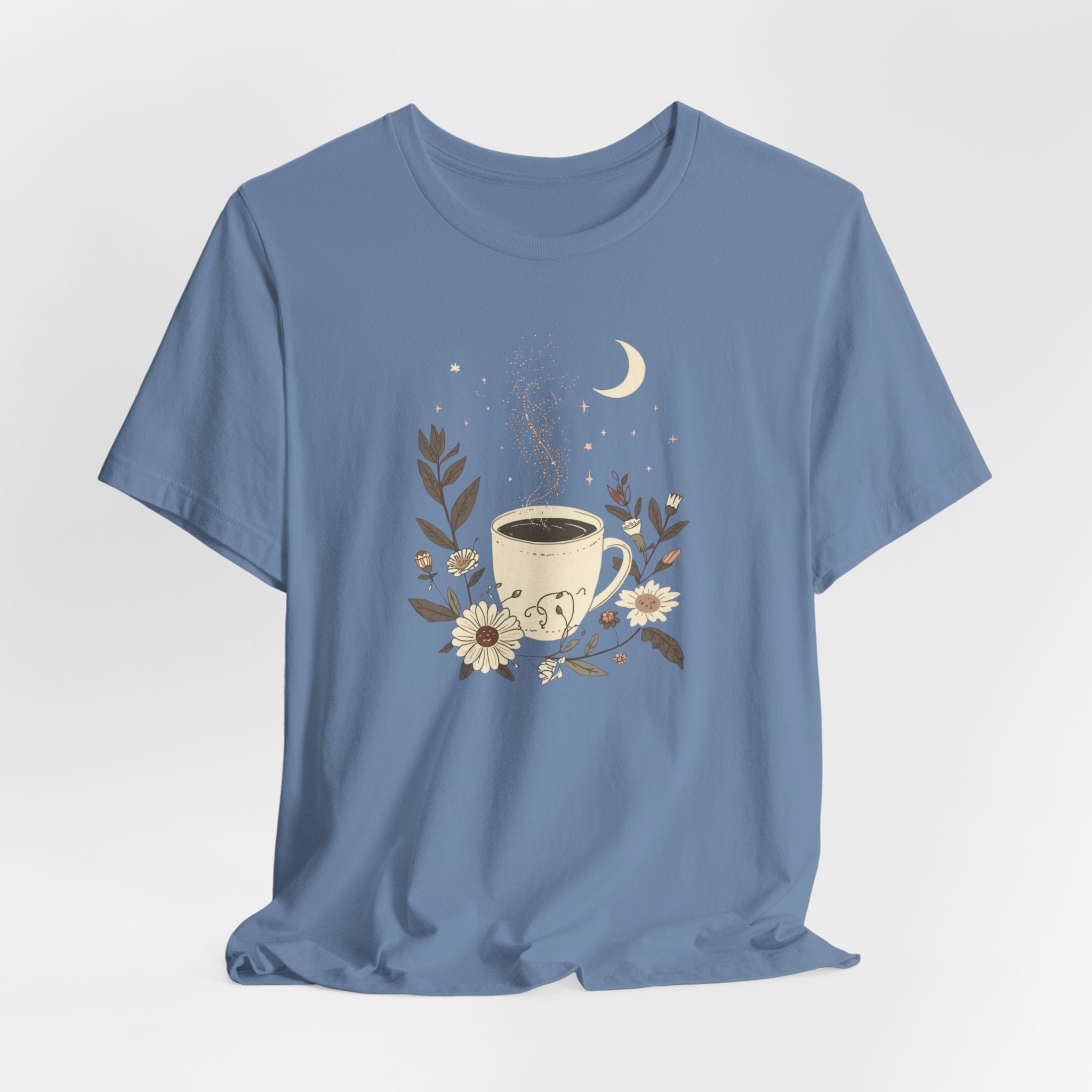 Moonlit Coffee & Wildflower Graphic T-Shirt
