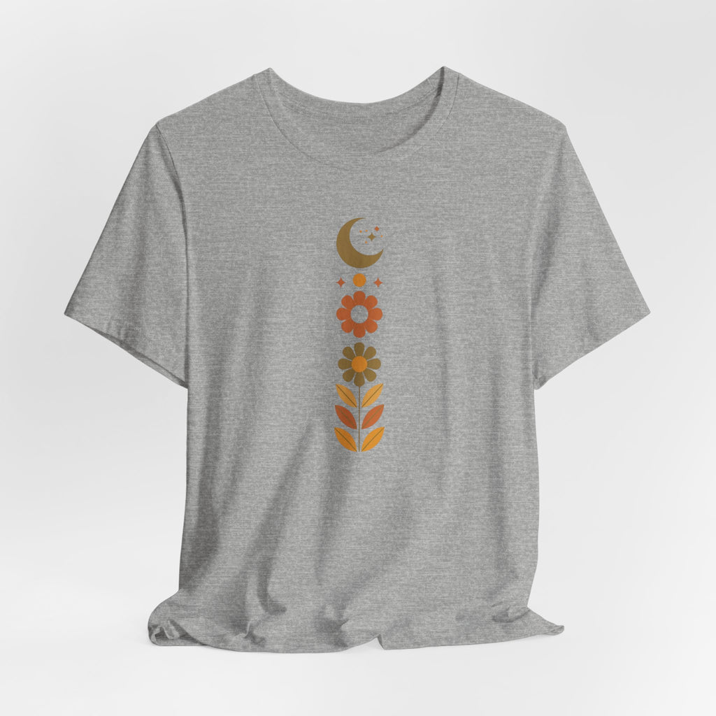 Retro Moon and Flowers T-Shirt