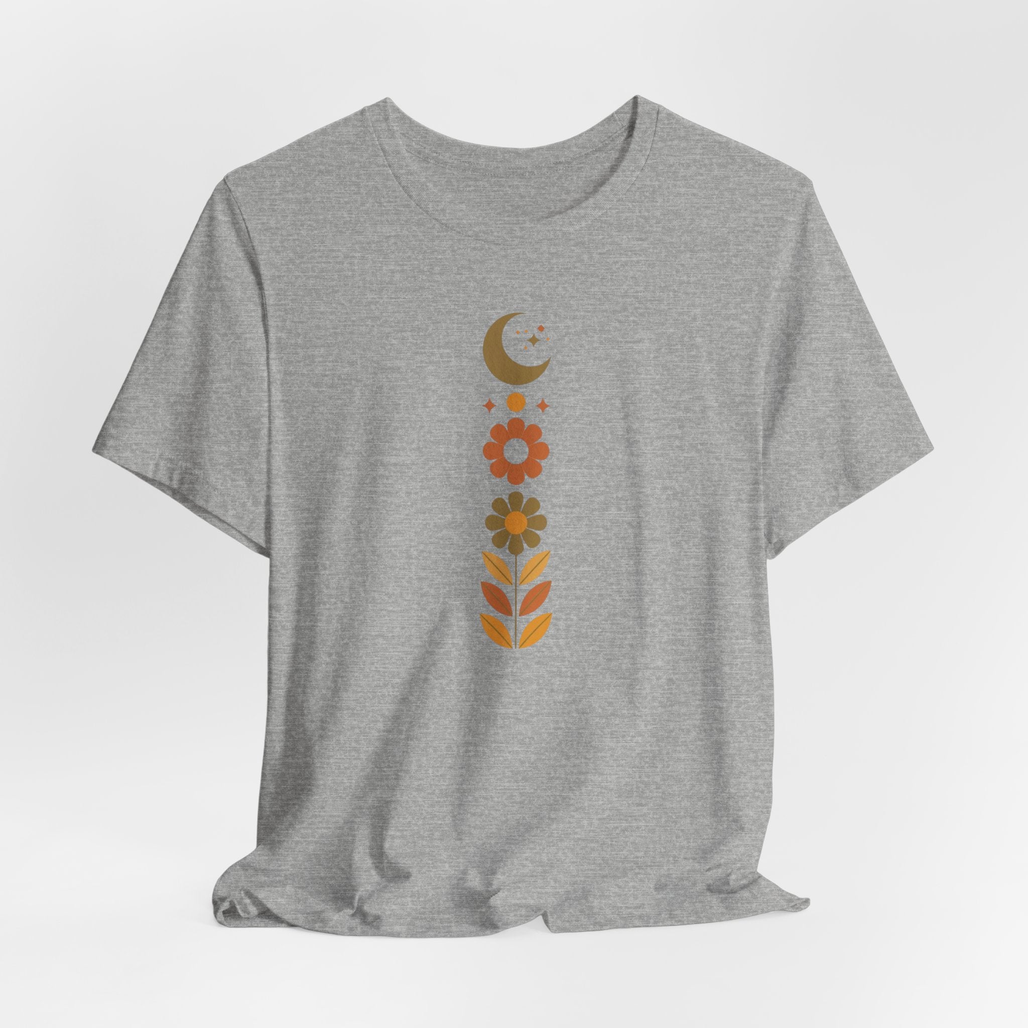 Retro Moon and Flowers T-Shirt