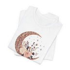 Rose Gold Celestial Moon Floral Graphic T-Shirt