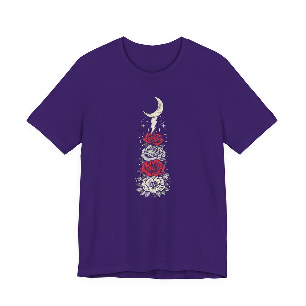 Moon & Lightning Rose Graphic T-Shirt