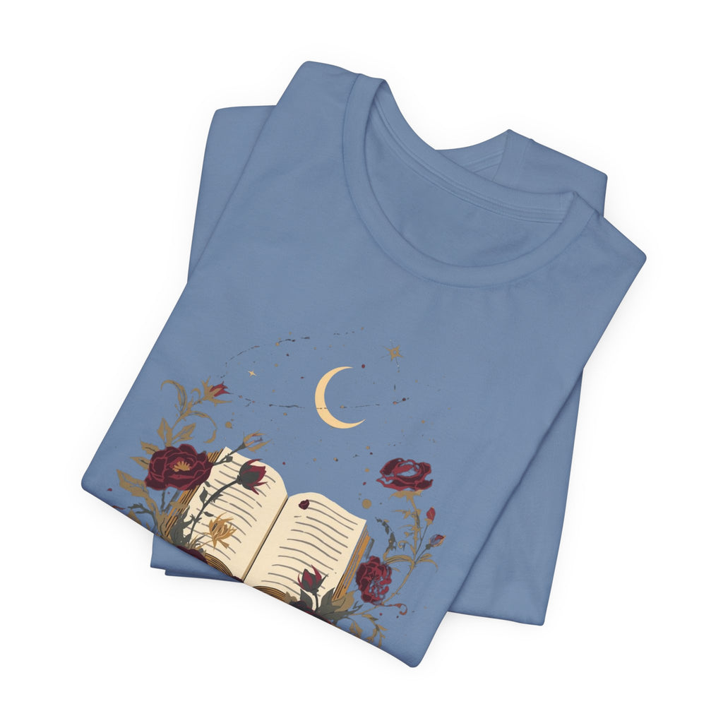 Celestial Rose Book Lover Graphic T-Shirt