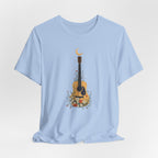Celestial Floral Guitar Graphic T-Shirt