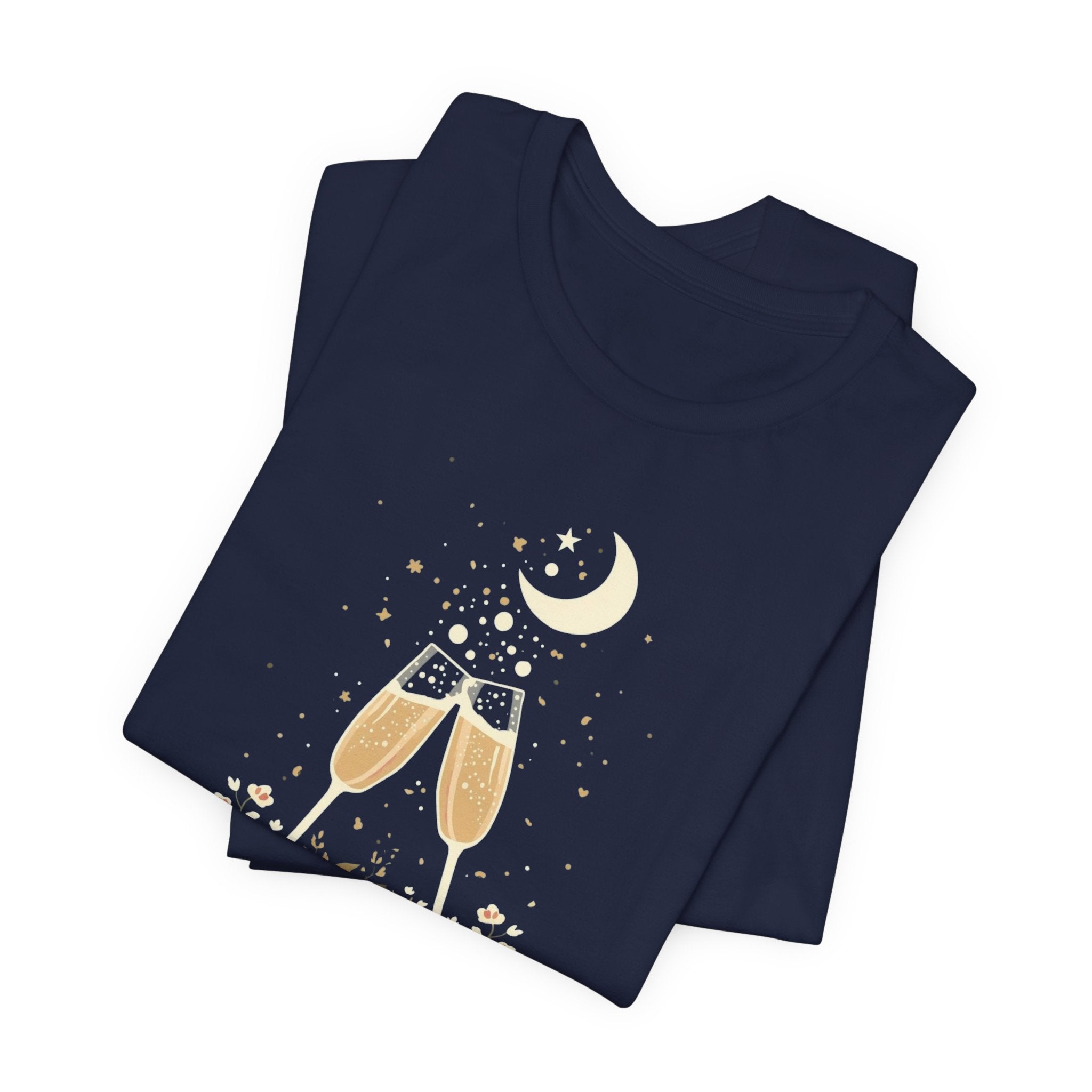 Celestial Champagne & Blush Florals Graphic T-Shirt