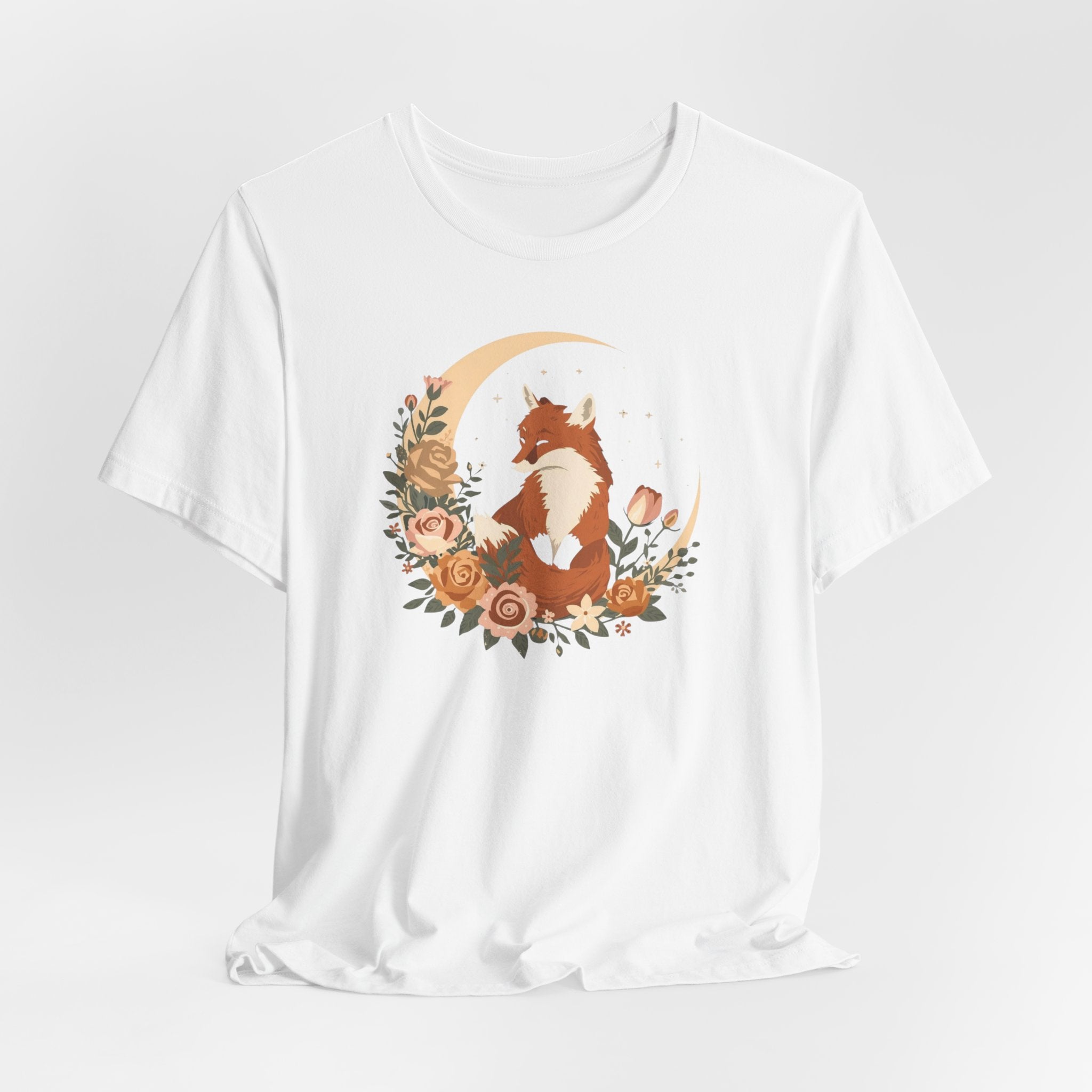 Crescent Moon and Wildflower Fox T-Shirt