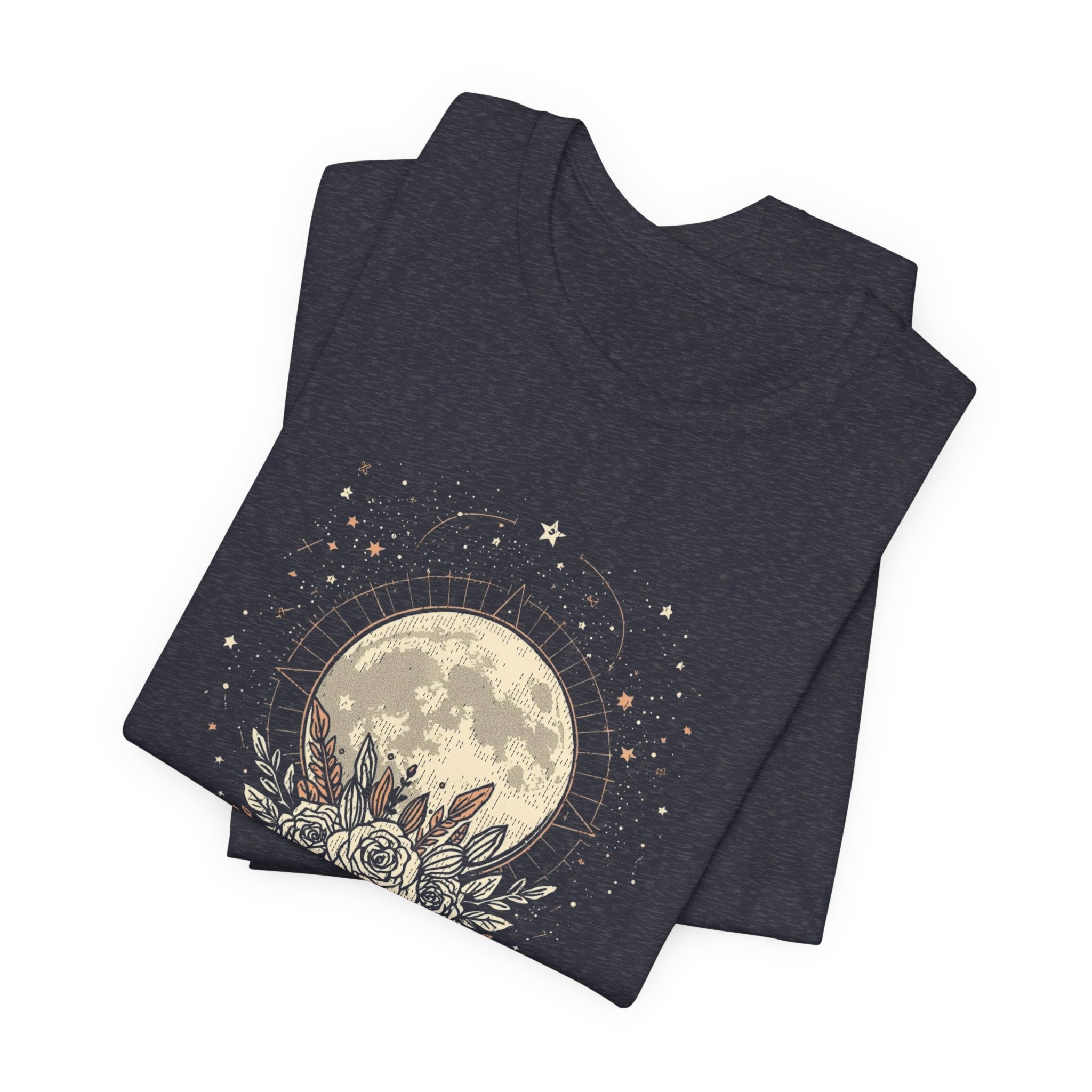 Full Moon & Flower Celestial Graphic T-Shirt